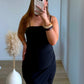 robe-longue-noire-de-grossesse-à-bretelles-moulante