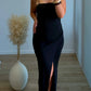 robe-longue-noire-de-grossesse-à-bretelles-moulante