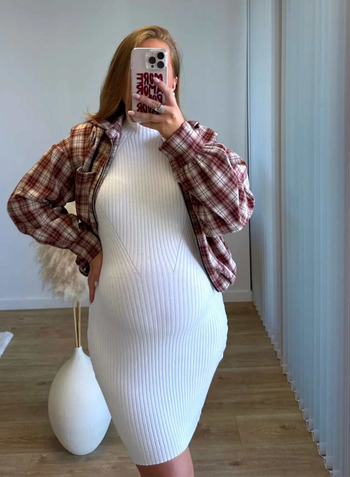 Veste-bomber-de-grossesse-rouge-/-rosé