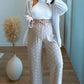 Pantalon-de-grossesse-fluide-à-pois-beige
