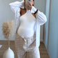 Pantalon-de-grossesse-fluide-à-pois-beige