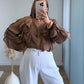 Blouse-allaitement-à-volants-chocolat