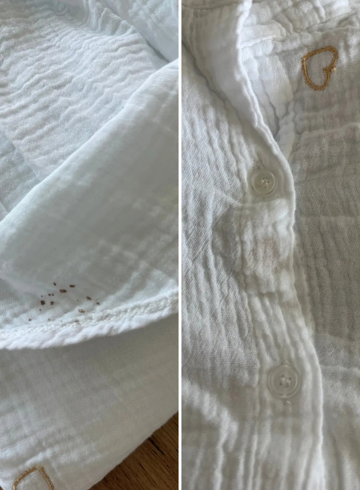 chemise-de-grossesse-blanche-en-gaze-de-coton-avec-coeurs-dorés