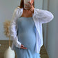 robe-courte-de-grossesse-bustier-bleu-avec-volants-blanc