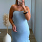 robe-courte-de-grossesse-bustier-bleu-avec-volants-blanc