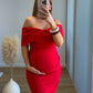 Robe-longue-de-grossesse-cérémonie-rouge