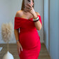 Robe-longue-de-grossesse-cérémonie-rouge