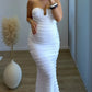 Robe-bustier-longue-de-grossesse-en-maille-et-dentelle