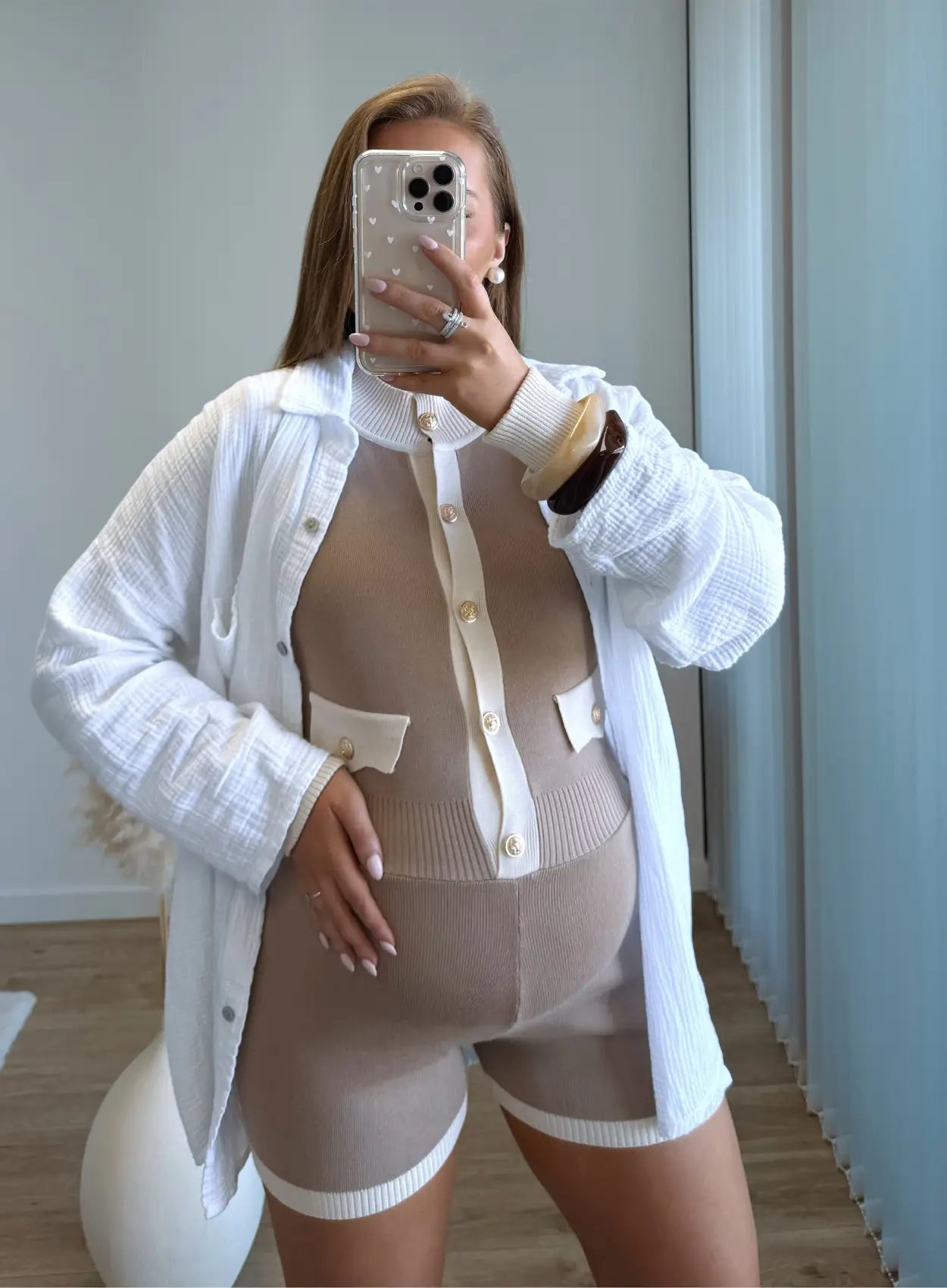 Combishort-de-grossesse-en-maille-beige