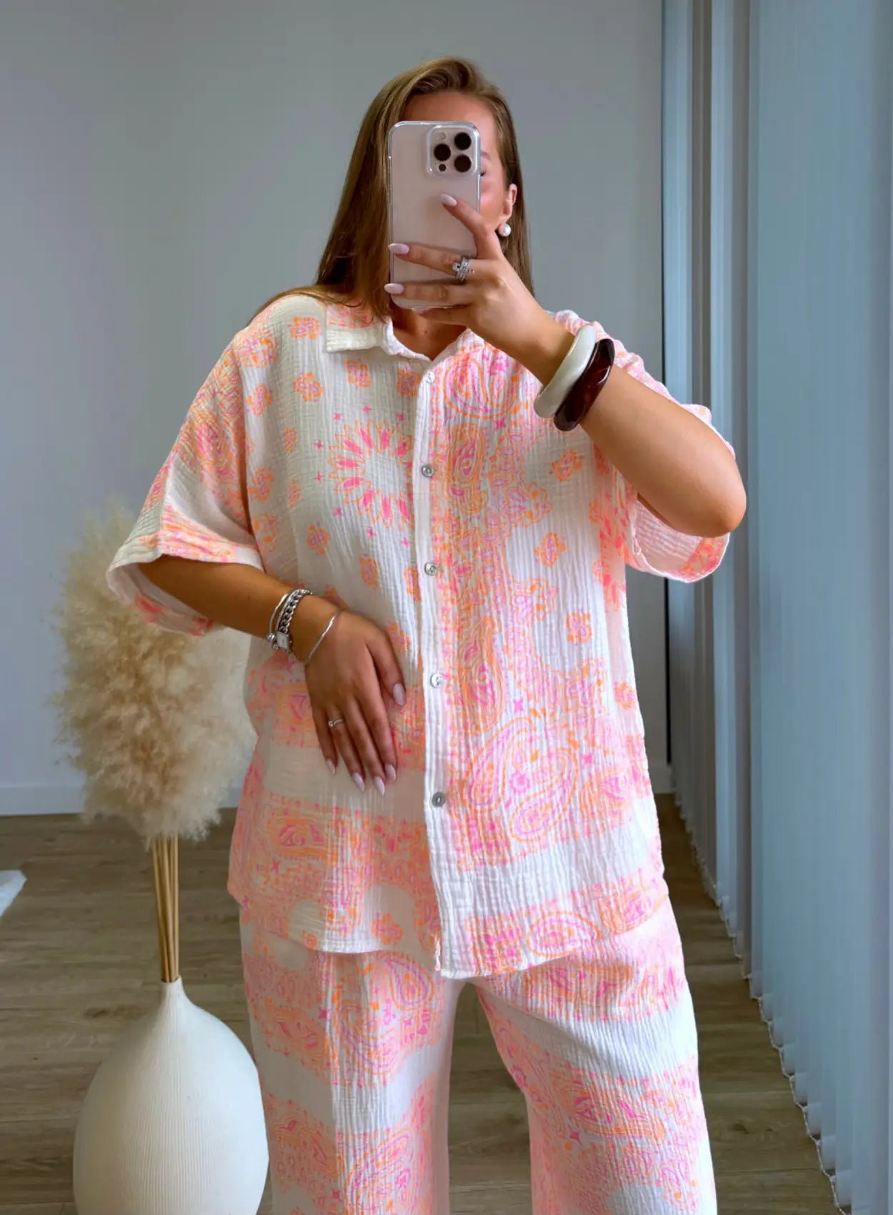 Pantalon-de-grossesse-en-gaze-de-coton-coloré 