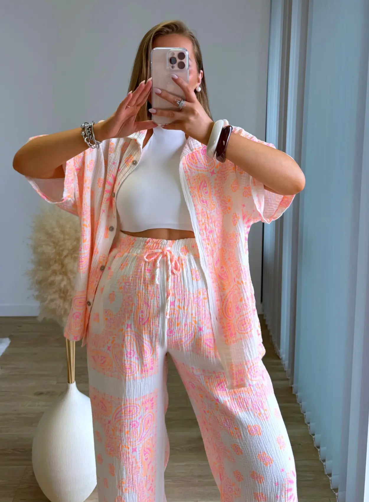 Pantalon-de-grossesse-en-gaze-de-coton-coloré 