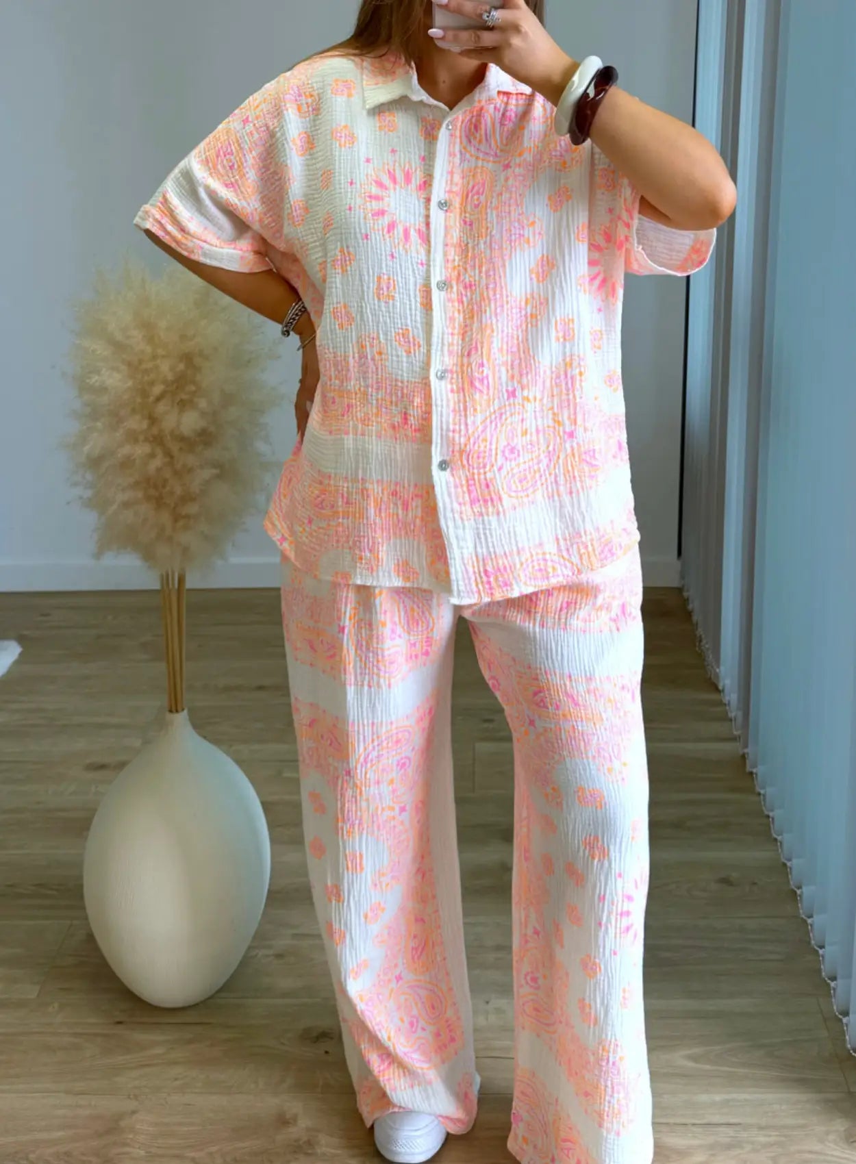Pantalon-de-grossesse-en-gaze-de-coton-coloré 