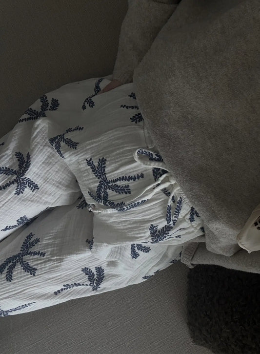 Pantalon-de-grossesse-à-motifs-en-gaze-de-coton