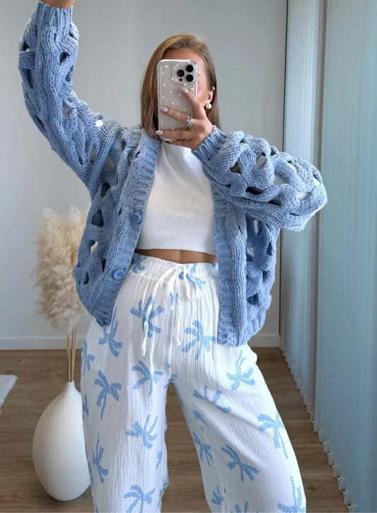 Pantalon-de-grossesse-à-motifs-en-gaze-de-coton