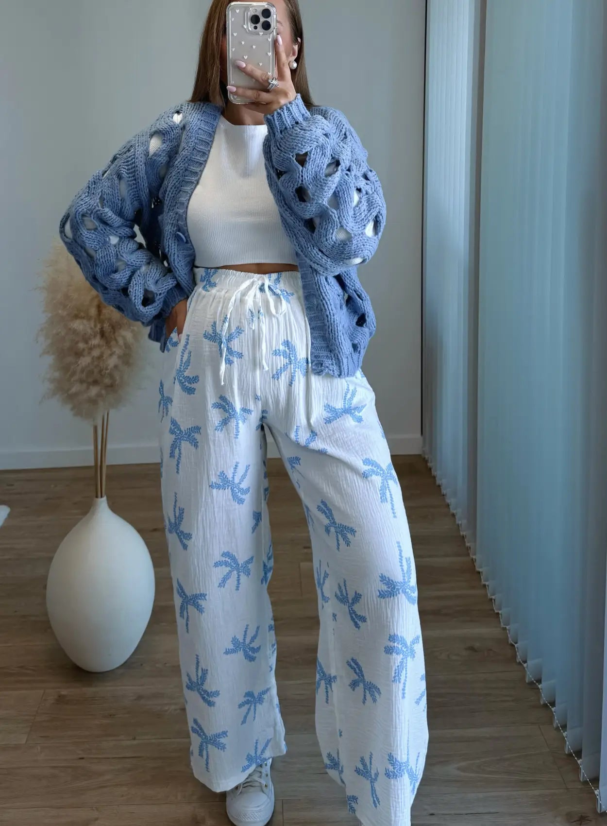 Pantalon-de-grossesse-à-motifs-en-gaze-de-coton