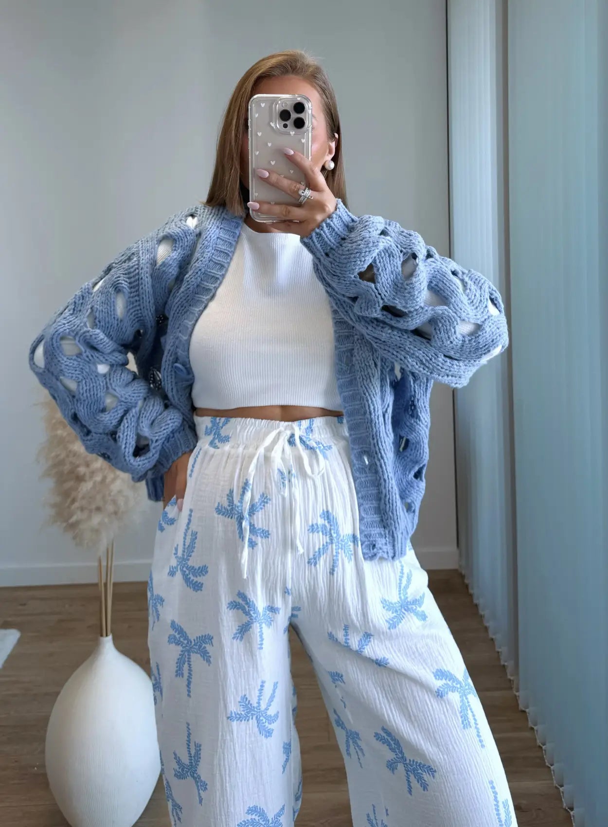 Pantalon-de-grossesse-à-motifs-en-gaze-de-coton