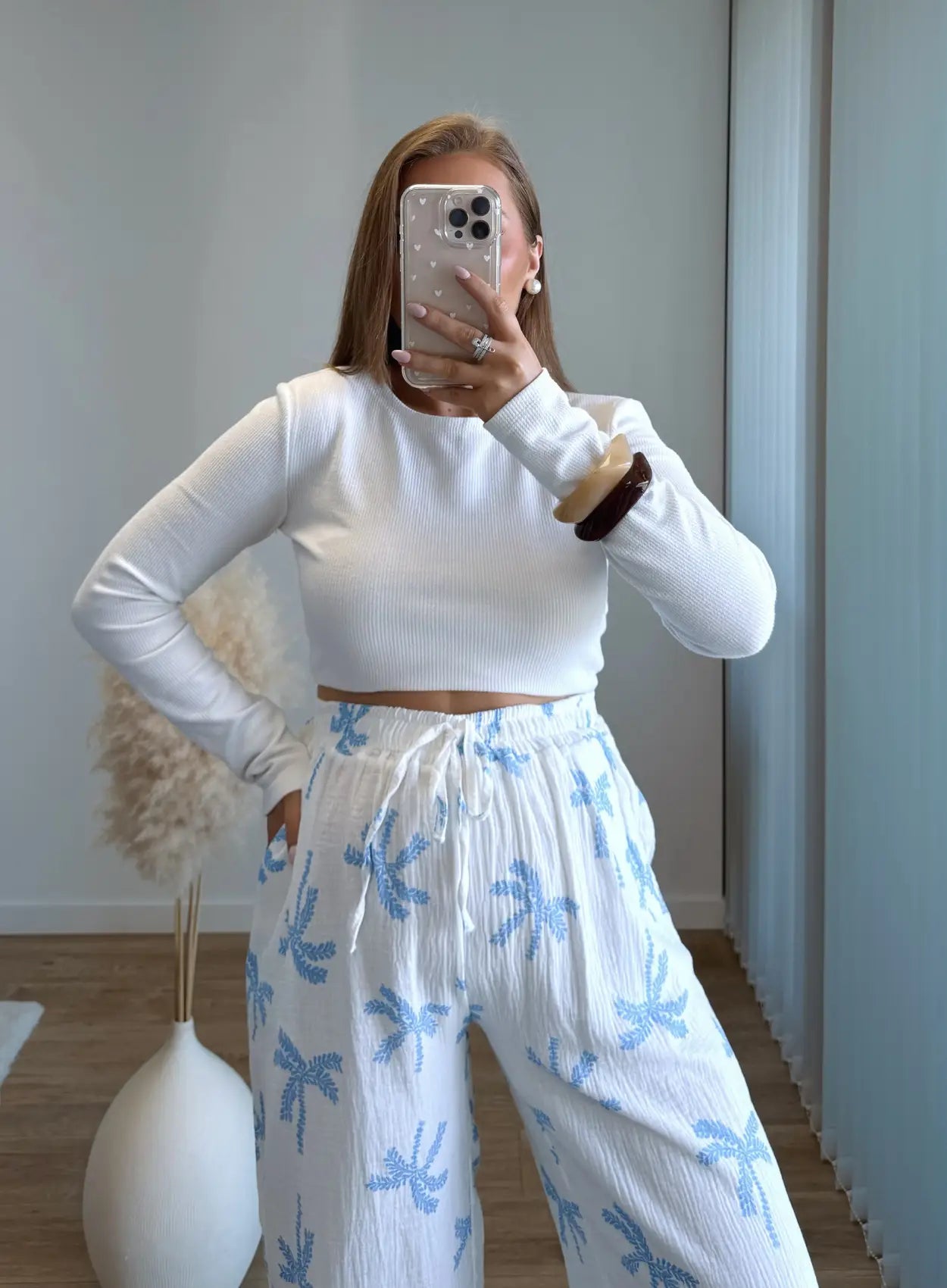 Pantalon-de-grossesse-à-motifs-en-gaze-de-coton