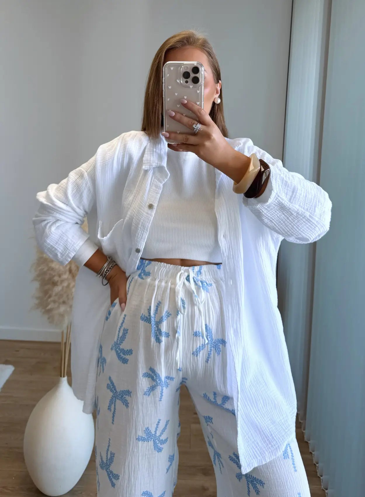 Pantalon-de-grossesse-à-motifs-en-gaze-de-coton