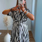 robe-longue-de-grossesse-bohème-rayée-noire-et-blanche
