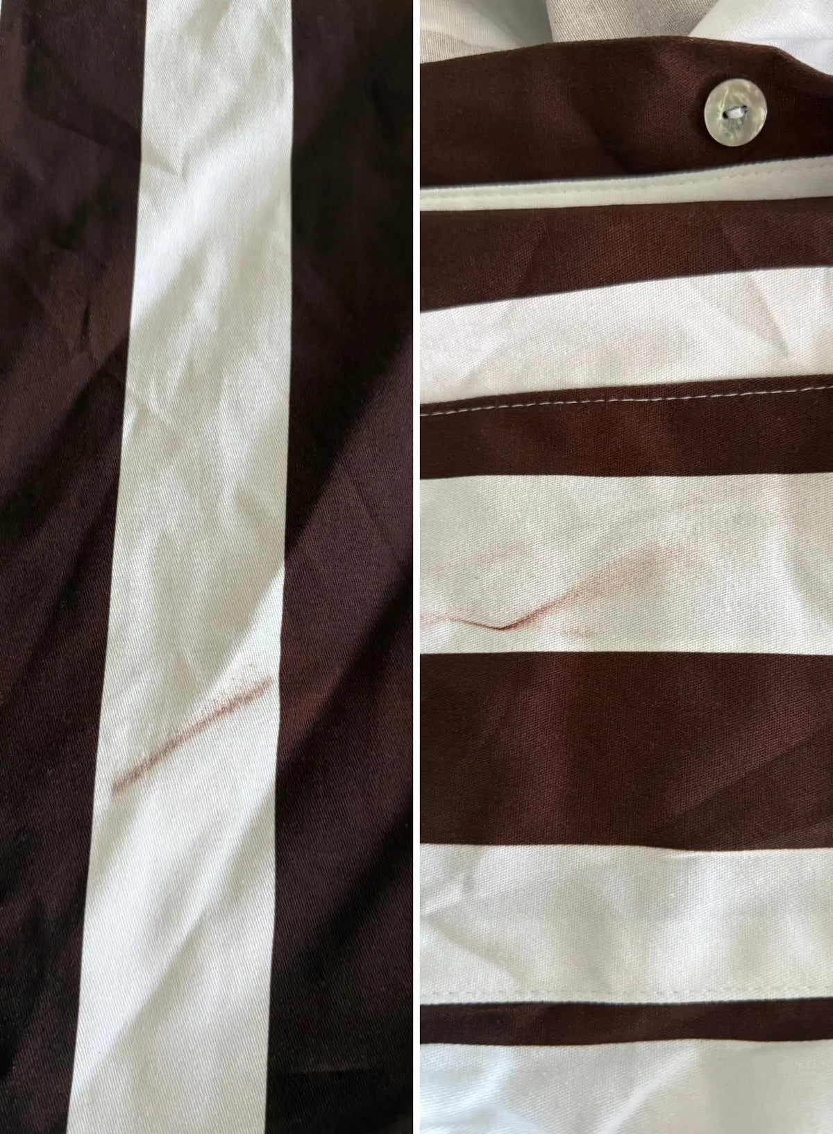 combishort-de-grossesse-en-jean-à-rayures-marron-et-blanche