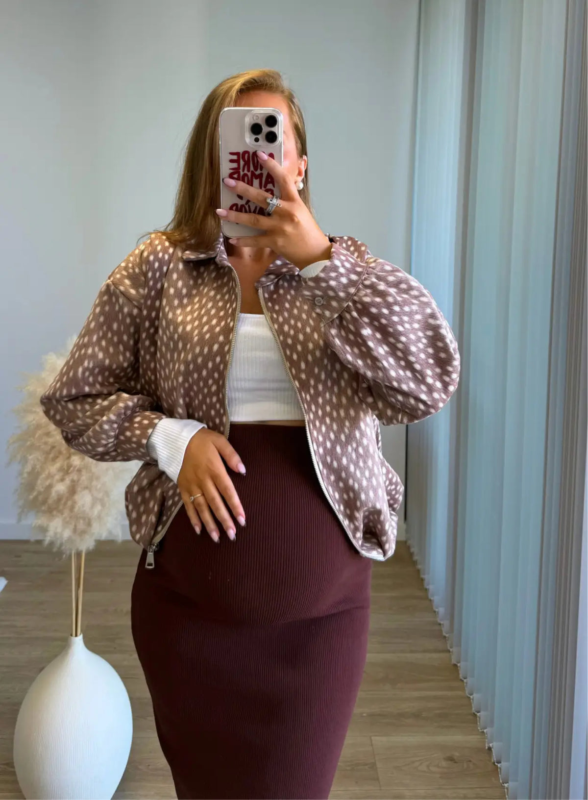 BAMBI - Veste bomber de grossesse à pois