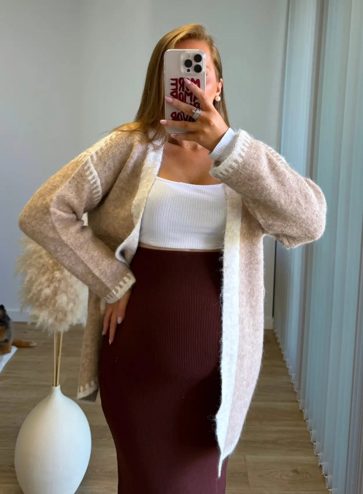 HONEY - Gilet kimono de grossesse douceur beige