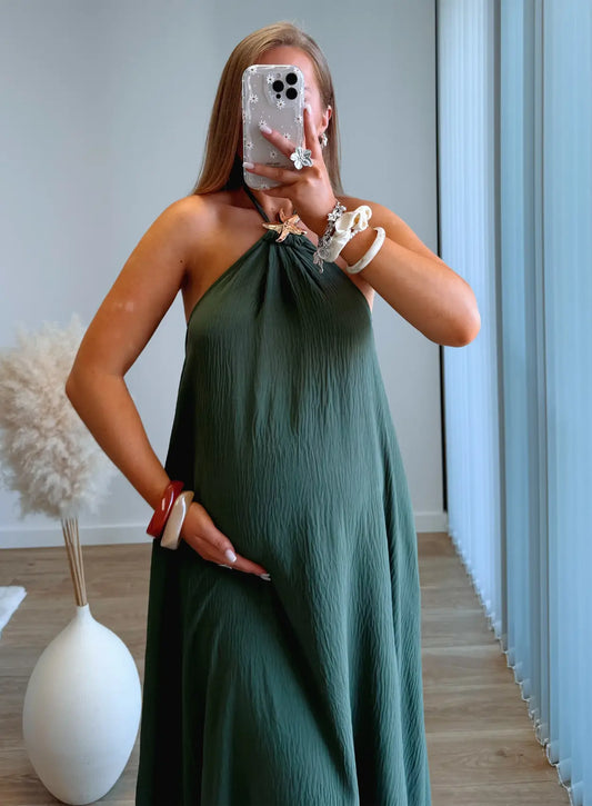robe-longue-de-grossesse-en-lin-kaki-avec-bijou