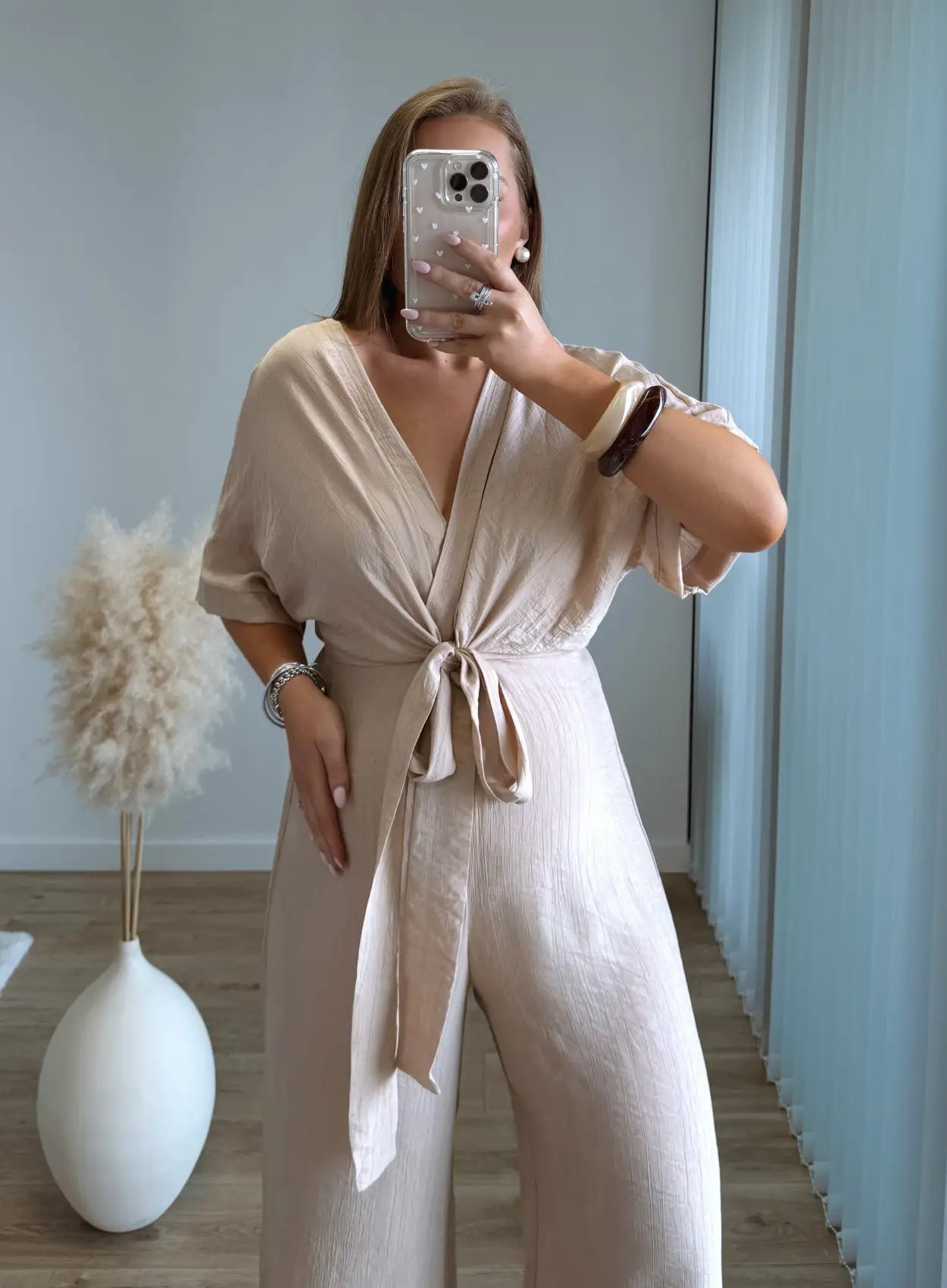 Combinaison-fluide-de-grossesse-en-lin-beige