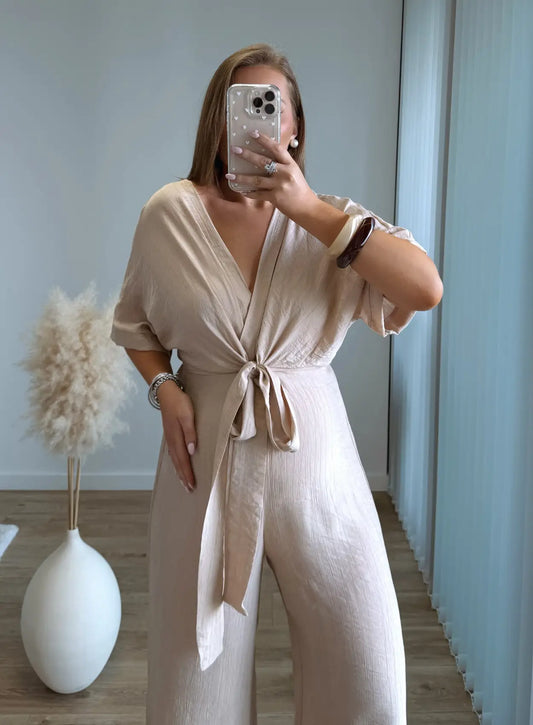 Combinaison-fluide-de-grossesse-en-lin-beige