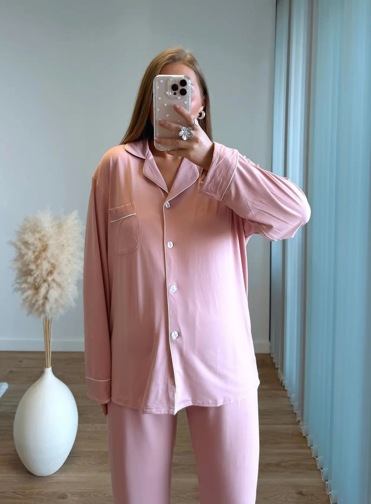 Pyjama-de-grossesse-en-coton-rose-douceur