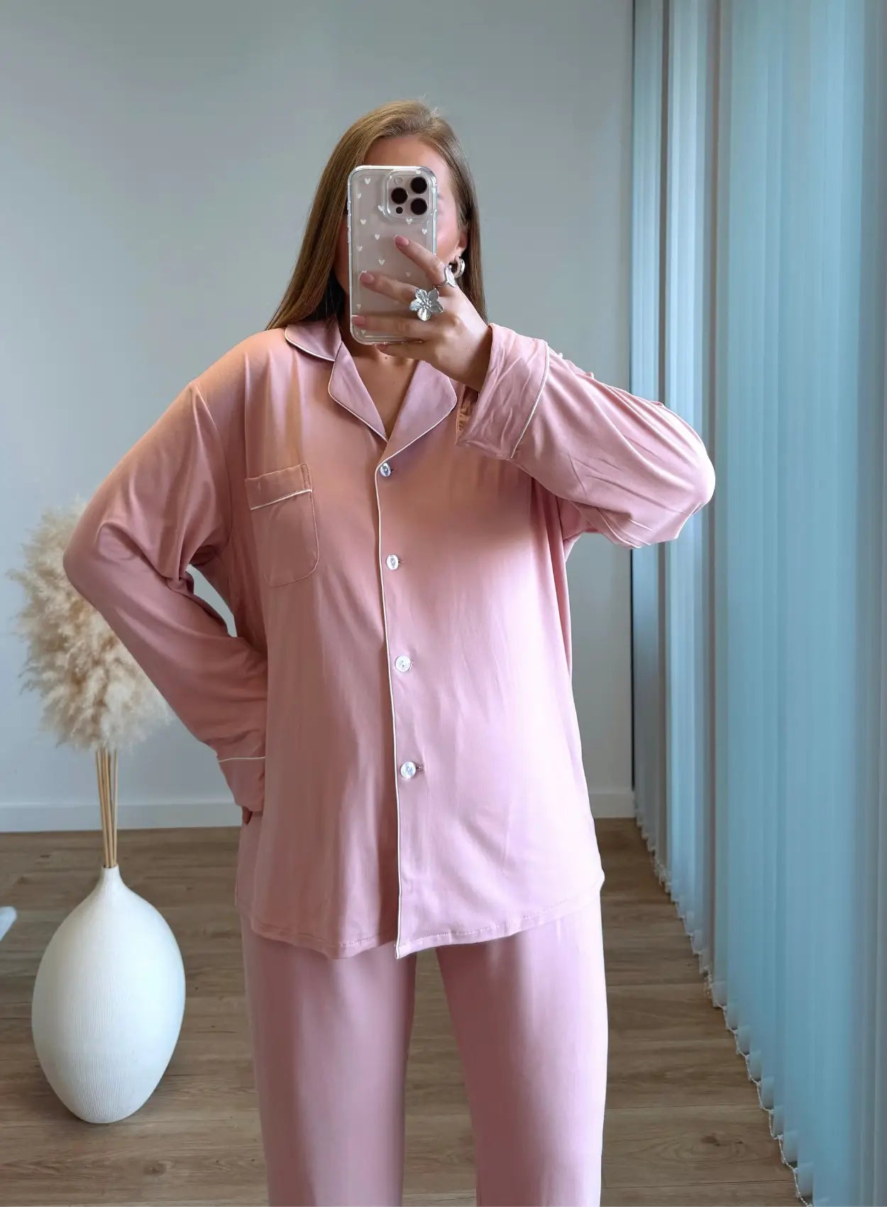 Pyjama-de-grossesse-en-coton-rose-douceur