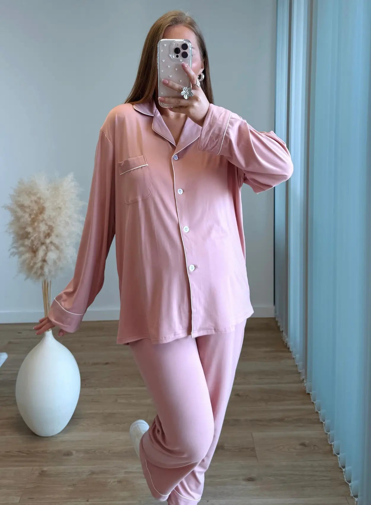 Pyjama-de-grossesse-en-coton-rose-douceur