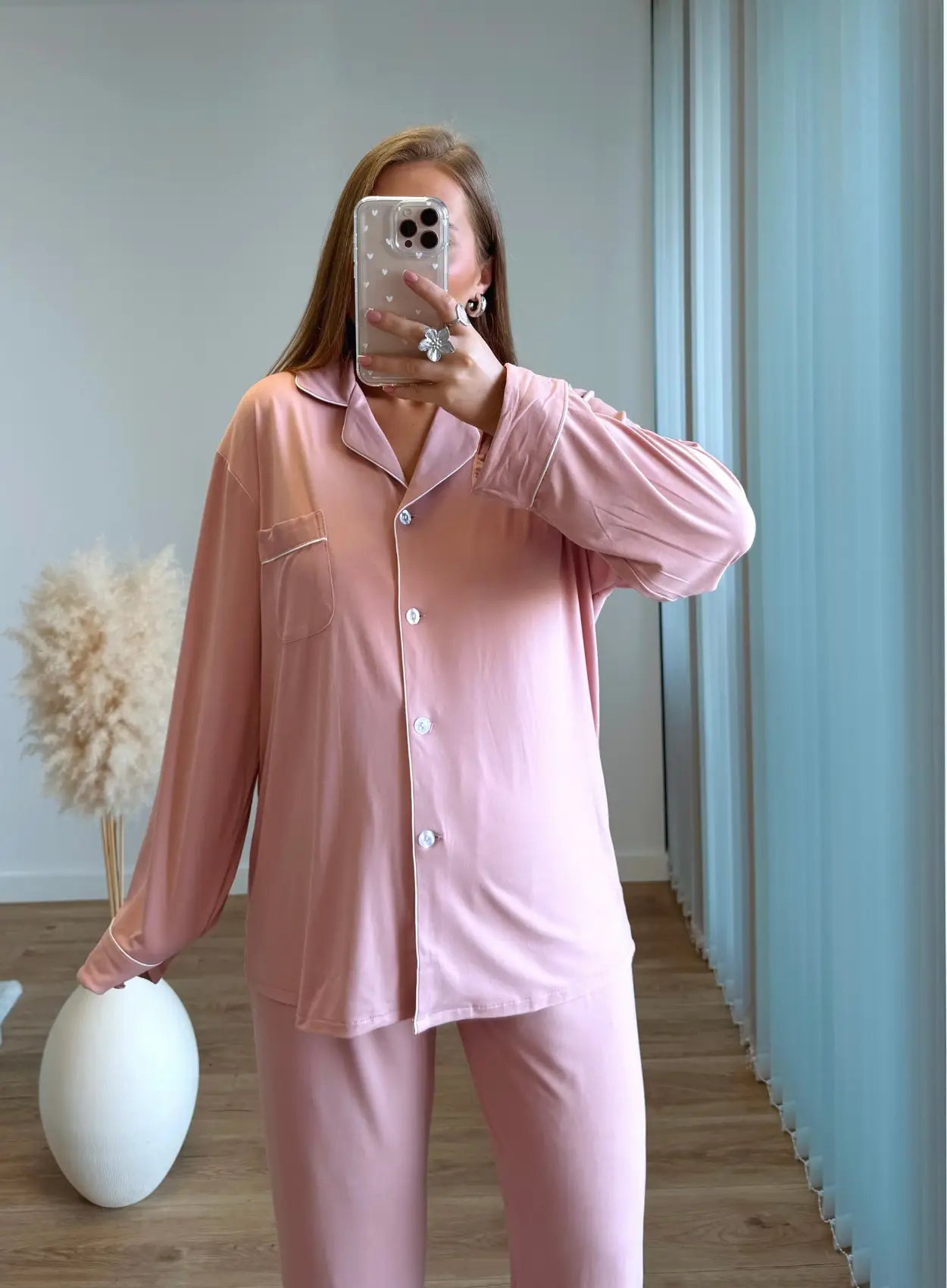 Pyjama-de-grossesse-en-coton-rose-douceur