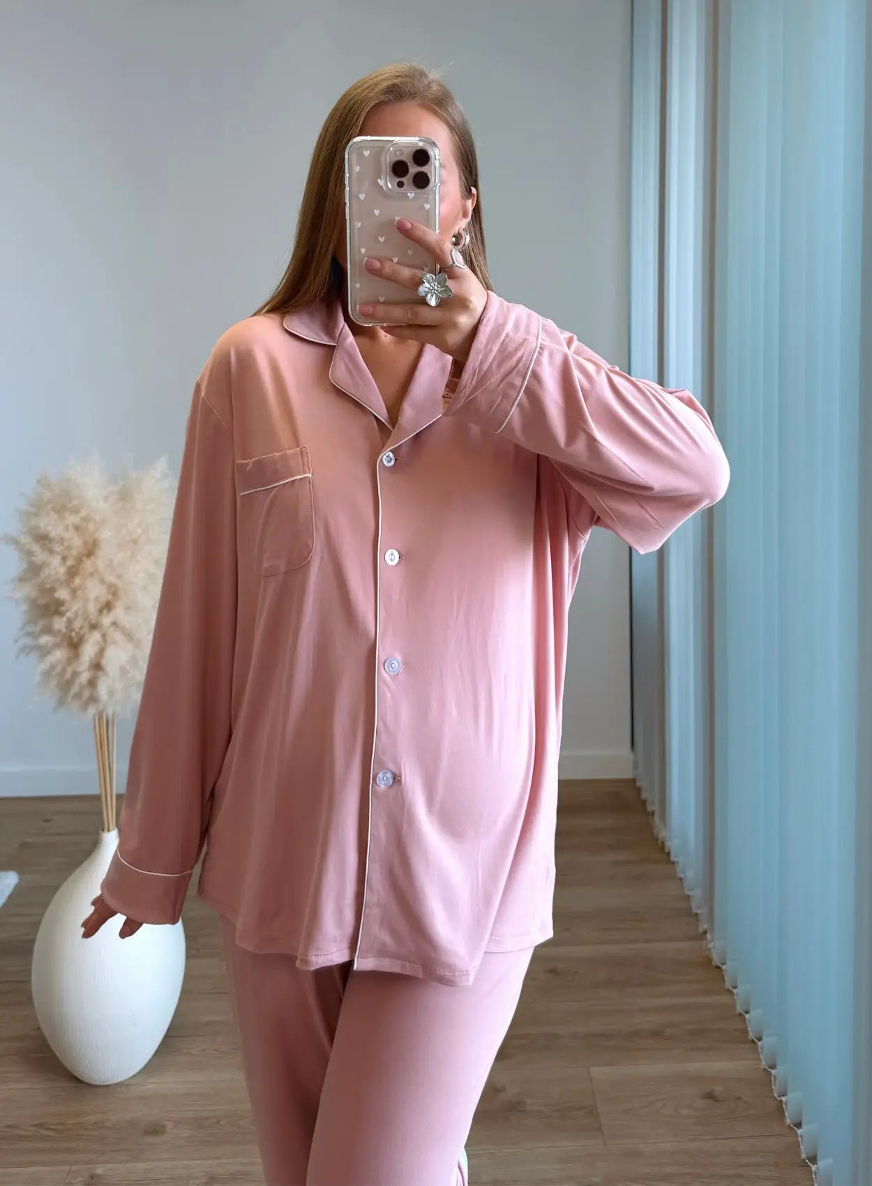 Pyjama-de-grossesse-en-coton-rose-douceur