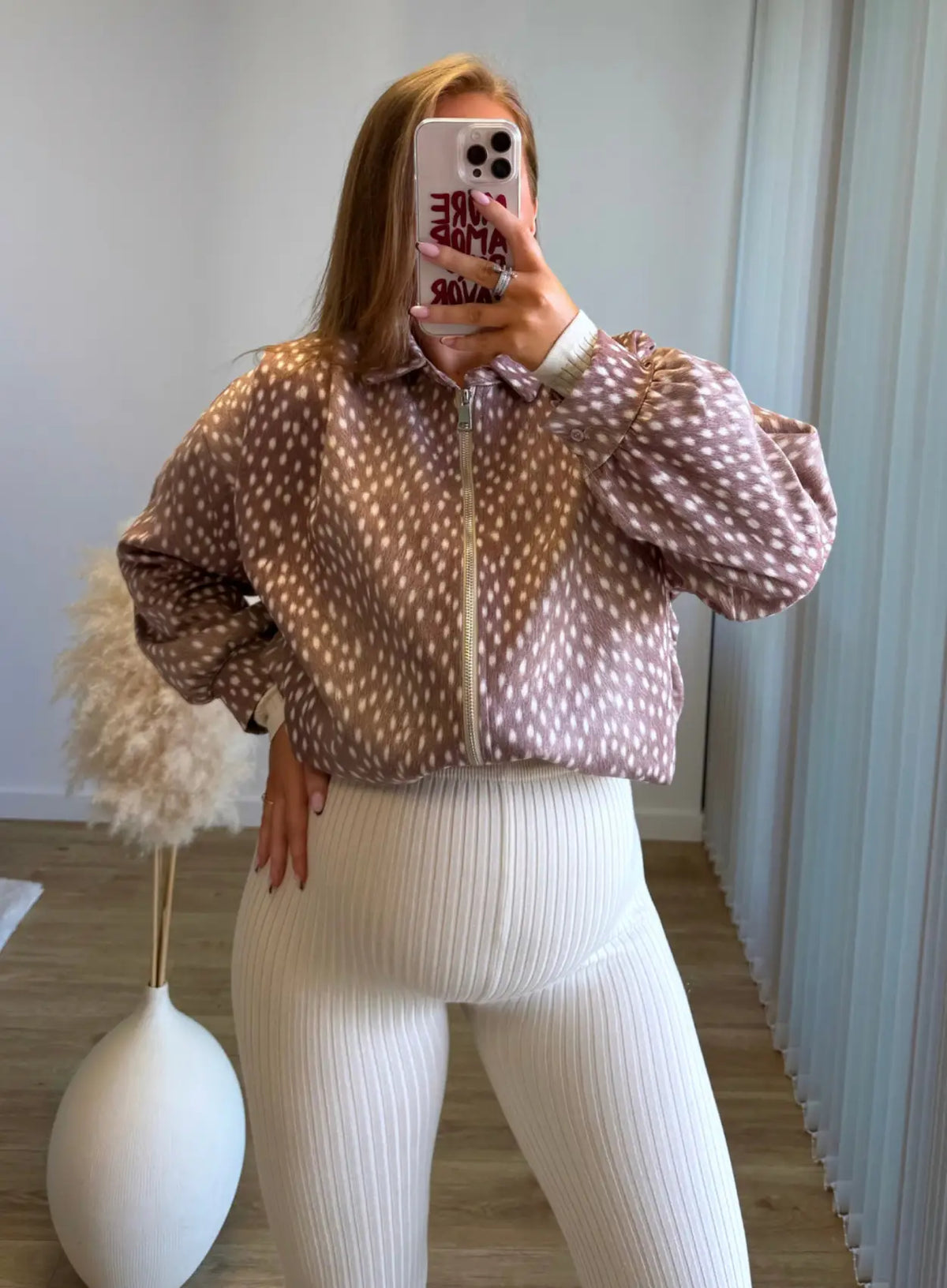 BAMBI - Veste bomber de grossesse à pois