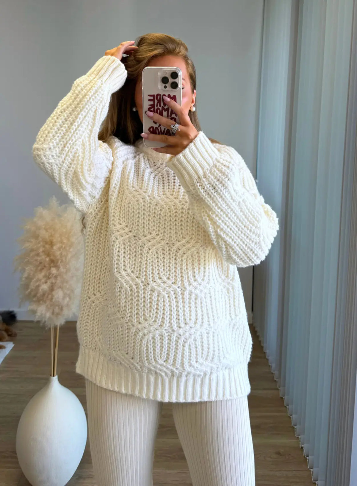 SUNDAY - Ensemble de grossesse en maille crème