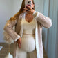 HONEY - Gilet kimono de grossesse douceur beige