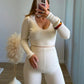 SUNDAY - Ensemble de grossesse en maille crème