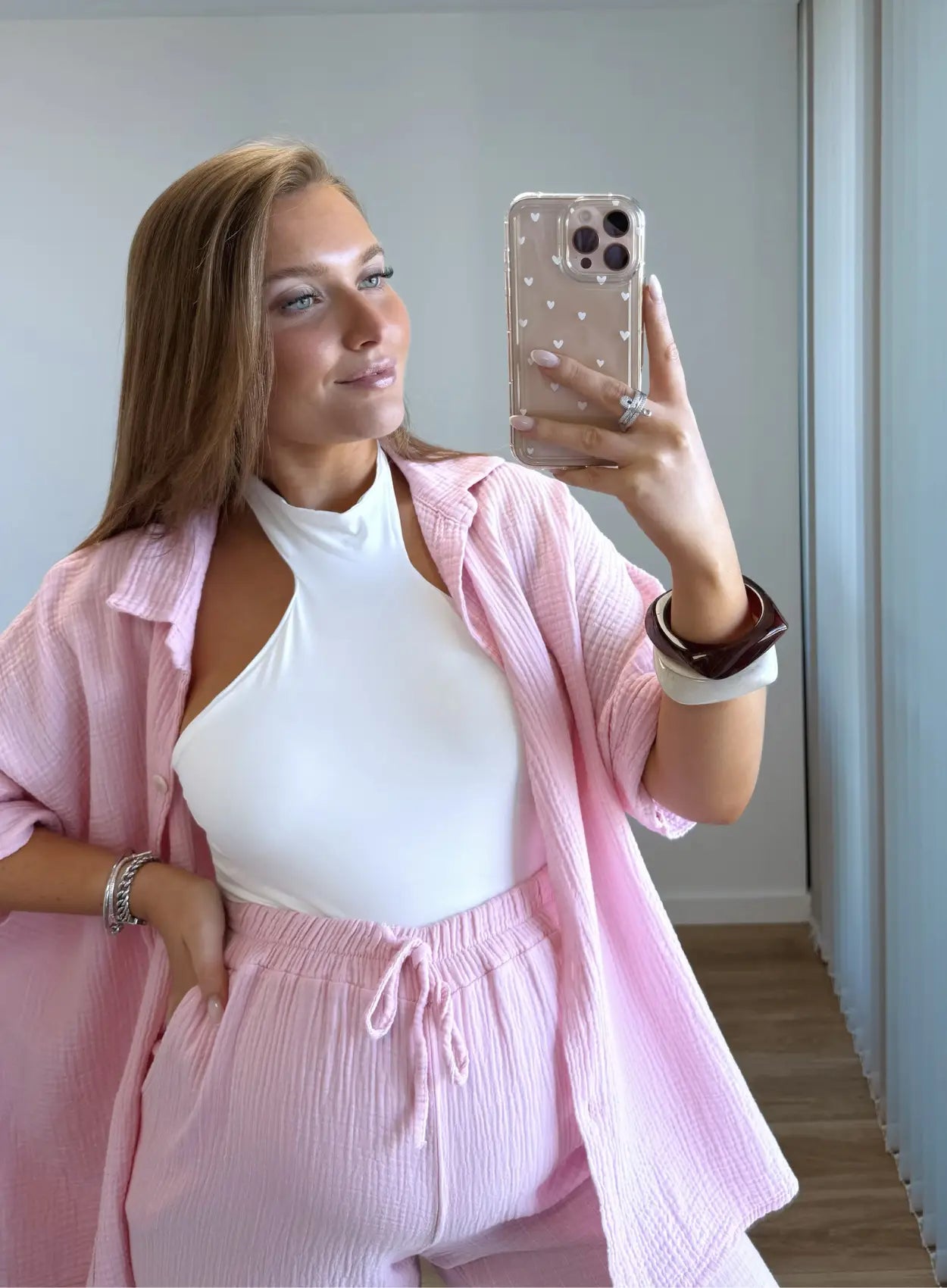 Ensemble-de-grossesse-en-gaze-de-coton-rose