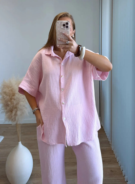 Ensemble-de-grossesse-en-gaze-de-coton-rose