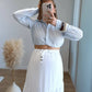 Chemise-courte-de-grossesse-bleue-à-motifs-vichy