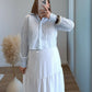 Chemise-courte-de-grossesse-bleue-à-motifs-vichy